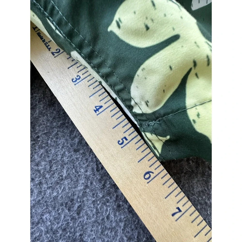 Trunks Swim Shorts Men's Large Green‎ Yellow Floral Quick Dry Elastic Waist